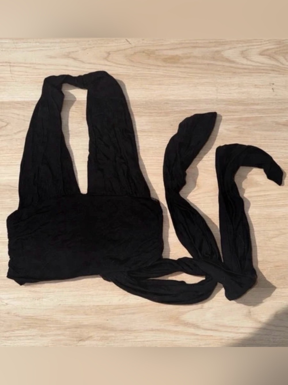 Lulus Black Wrap-Style Women's halter top xs